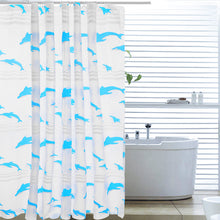 Load image into Gallery viewer, Shower Curtain Set - PEVA Dolphins Blue
