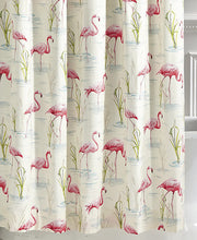 Load image into Gallery viewer, Shower Curtain Set - PEVA Flamingos Pink
