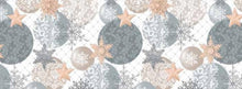 Load image into Gallery viewer, PVC Baubles White - Wipe Clean Table Cloth Snowflake Gold Silver Stars