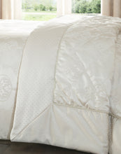 Load image into Gallery viewer, Katherine Ivory Throw - Bedspread Woven Jacquard Rope Dots Damask Cream