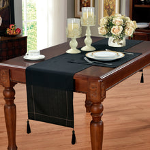 Load image into Gallery viewer, Linen Look Black - Slubbed Table Cloth Range