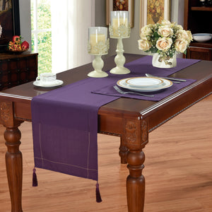 Linen Look Purple - Slubbed Table Cloth Range