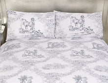 Load image into Gallery viewer, Toile De Jouy Grey - Duvet Cover Set French Countryside Floral