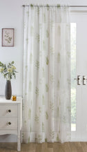 Load image into Gallery viewer, Bracken Green White - Voile Panel Slot Top Leaves