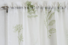 Load image into Gallery viewer, Bracken Green White - Voile Panel Slot Top Leaves