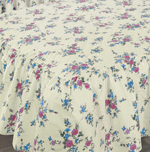 Load image into Gallery viewer, Elizabeth Blue - Fitted Bedspread Quilted Frilled Floral Cream