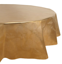 Load image into Gallery viewer, PVC Roses Clear Gold - Wipe Clean Table Cloth Embossed Flowers