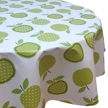 Load image into Gallery viewer, PVC Dotty Apples Green - Wipe Clean Table Cloth Polka Dot Fruit Lime