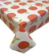 Load image into Gallery viewer, PVC Dotty Apples Red - Wipe Clean Table Cloth Polka Dot Fruit