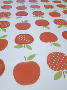 PVC Dotty Apples Red - Wipe Clean Table Cloth Polka Dot Fruit
