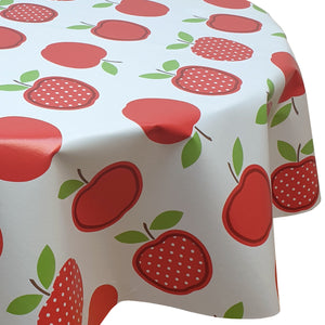 PVC Dotty Apples Red - Wipe Clean Table Cloth Polka Dot Fruit