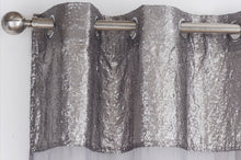 Load image into Gallery viewer, Empire Silver - Voile Panel Eyelet Ring Top Sequin Border Grey