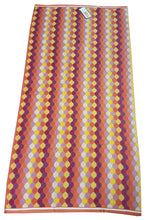 Load image into Gallery viewer, Beach Towel Hexagon Pink Yellow Purple Geo