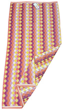 Load image into Gallery viewer, Beach Towel Hexagon Pink Yellow Purple Geo