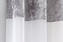 Load image into Gallery viewer, Liberty Grey - Voile Panel Eyelet Ring Top Crushed Velvet Border