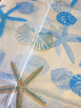 Load image into Gallery viewer, Shower Curtain Set - PEVA Starfish Shells Blue