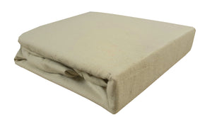 Flannelette Fitted Sheet 18" Beige - Thermal Extra Deep Box Latte Mink