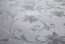Load image into Gallery viewer, Ravina Silver Throw - Bedspread Woven Jacquard Flower Vine Scroll Grey
