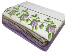 Load image into Gallery viewer, Single Bed Flannelette Sheet Set - Printed Rosebud Lilac