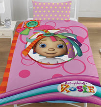 Load image into Gallery viewer, Everything's Rosie Smile - Single Bed Duvet Cover Set, Ragdoll Pink Green Button