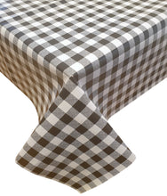 Load image into Gallery viewer, PVC Small Gingham Black - Wipe Clean Table Cloth Picnic Check