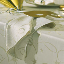 Load image into Gallery viewer, Streamers Cream Gold Stars - Christmas Table Cloth Range