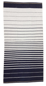 Beach Towel Stripes Blue White Gold