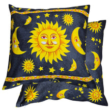 Load image into Gallery viewer, Sun & Moon Black - Cushion Covers Space Stars Mottled Effect