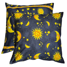Load image into Gallery viewer, Sun & Moon Black - Cushion Covers Space Stars Mottled Effect