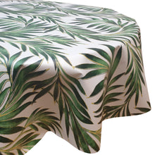 Load image into Gallery viewer, PVC Tropical Leaves Green - Wipe Clean Table Cloth Jungle Leaf Gold