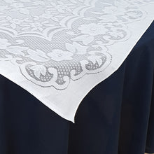 Load image into Gallery viewer, 69" Round Velvet Navy & White Lace - Table Cloth Range
