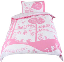 Load image into Gallery viewer, Woodland Friends Pink - Single Bed Duvet Cover Set