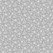 Load image into Gallery viewer, PVC Rosita Flower Grey - Wipe Clean Table Cloth Floral Vine Leaf White