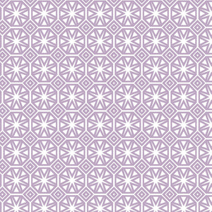 PVC Geo Star Lilac - Wipe Clean Table Cloth Geometric Tile Print Pale Purple