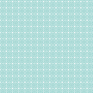 PVC Geo Star Duck Egg - Wipe Clean Table Cloth Geometric Tile Blue
