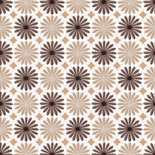 Load image into Gallery viewer, PVC Shasta Daisy Natural - Wipe Clean Table Cloth Lace Flower Print Brown Beige Mink