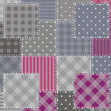 Load image into Gallery viewer, PVC Stitch Patch Purple - Wipe Clean Table Cloth Polka Dot Stripes Gingham Check Pink Charcoal Grey
