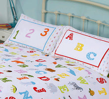 Load image into Gallery viewer, ABC 123 - Duvet Cover Set Alphabet Numbers Animals