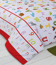 Load image into Gallery viewer, ABC 123 - Duvet Cover Set Alphabet Numbers Animals