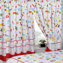 Load image into Gallery viewer, ABC 123 - Curtain Pair Alphabet Numbers Animals