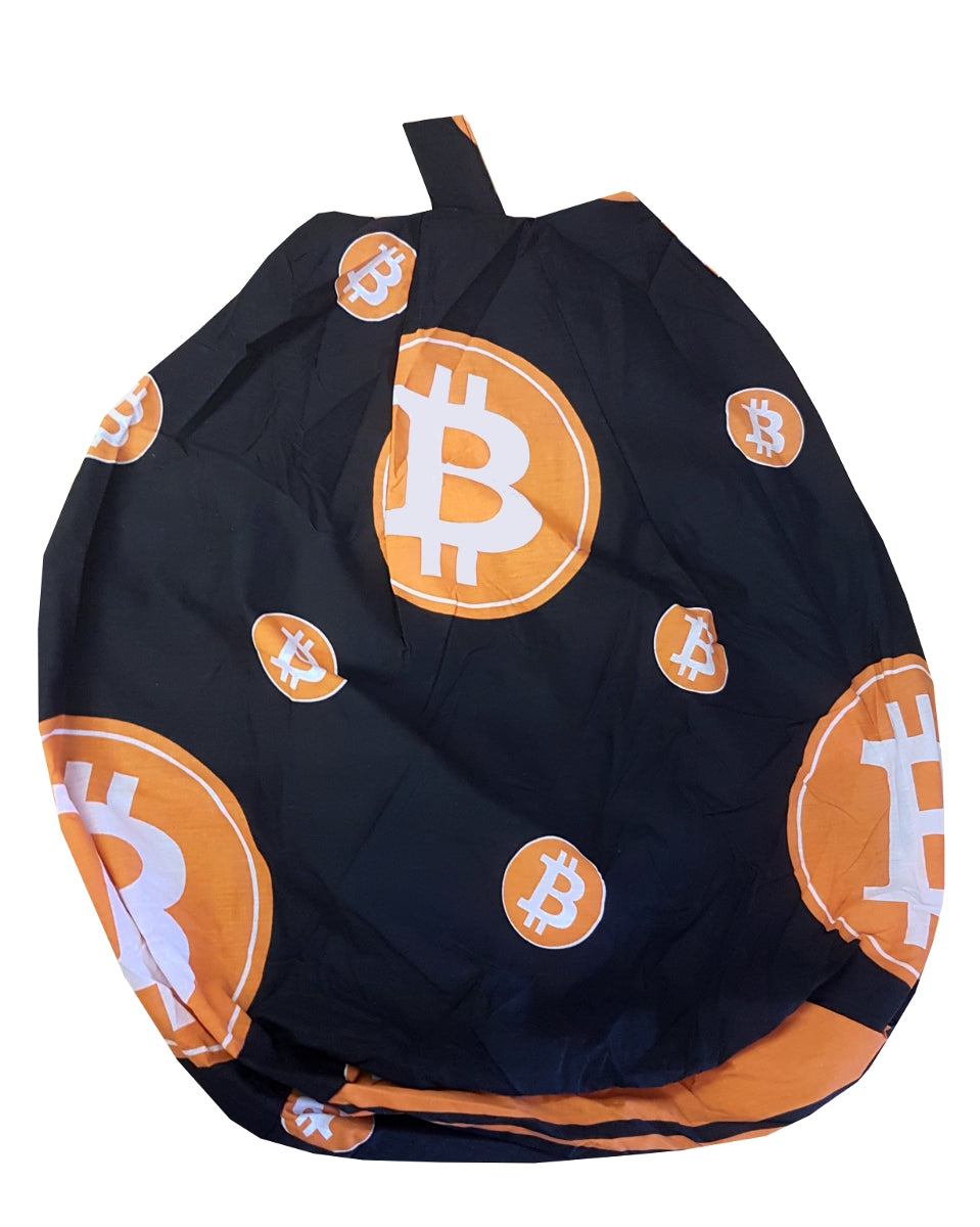 Bitcoin - Bean Bag Cryptocurrency Eat Sleep Mine Repeat Black Orange