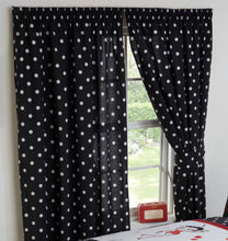 Load image into Gallery viewer, Betty Boop 'Super Star' - 66x72" Curtains Polka Dot Black