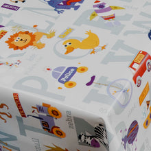 Load image into Gallery viewer, PVC Child's Play - Wipe Clean Table Cloth Alphabet Animal Silver Multi