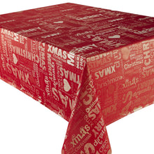 Load image into Gallery viewer, Xmas Words Red Gold - Christmas Table Cloth Range Metallic Text