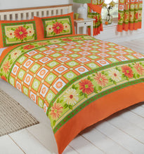 Load image into Gallery viewer, Daisy Check Citrus - Duvet Cover Set Flower Check Yellow Green Orange