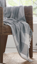 Load image into Gallery viewer, Epsom Grey Throw - Geometric Diamond White Check Blanket