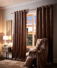 Load image into Gallery viewer, Esquire Mink - Eyelet Curtain Pair Shimmer Velvet Beige
