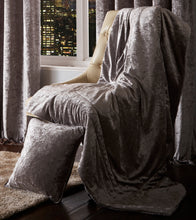 Load image into Gallery viewer, Esquire Silver Throw 130cm x 170cm - Plain Grey Crushed Velvet Blanket
