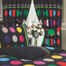 Load image into Gallery viewer, Be Bop Primary - 66x72" Curtains Bright Spots Stripes Black