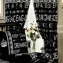 Load image into Gallery viewer, Keep Calm Black - 66x72" Curtains Carry On White Black Crown